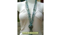 Beads wrap mix Stones long Necklace Fashion combain Flower Rose
